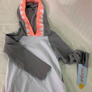 Cat & Jack rash guard Top with Hoodie Size 2T
